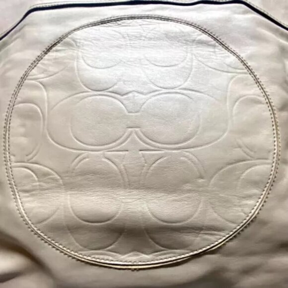 Coach Laura Signature Embossed Large Leather Tote F18336 Taupe - Picture 15 of 15